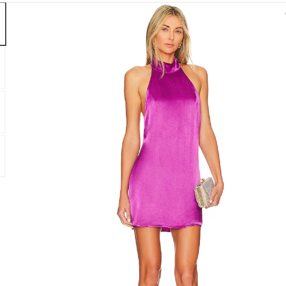 X Revolve Halter Mini Dress in Purple